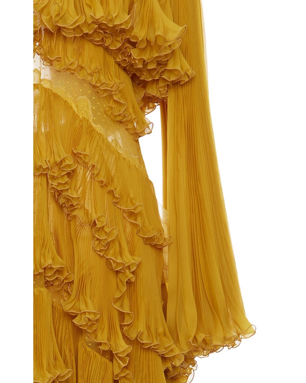 Roberto Cavalli Tiered Off-the-shoulder Gown in Yellow | Lyst