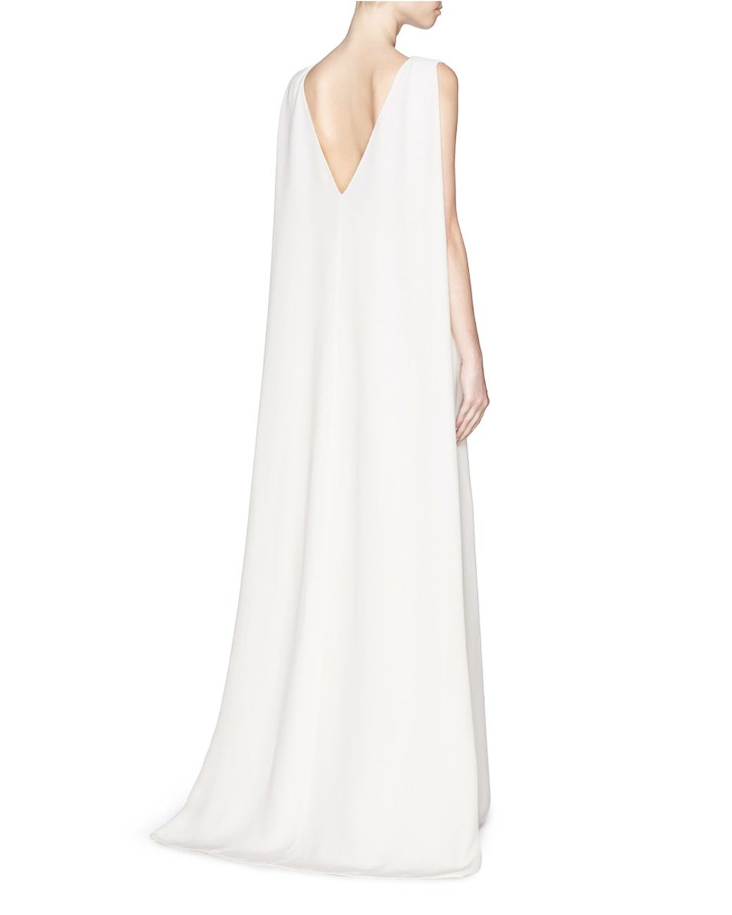 Valentino Cape Back Silk Cady Gown in White | Lyst