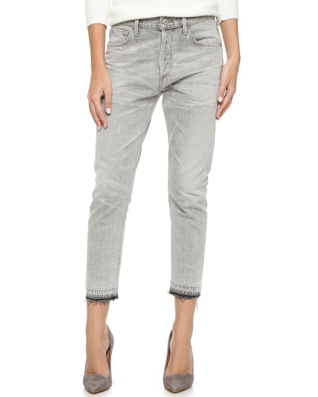 Damen Bekleidung Jeans Capri-Jeans und cropped Jeans Citizens of Humanity Baumwolle Low-Rise Slim Jeans Corey in Blau 