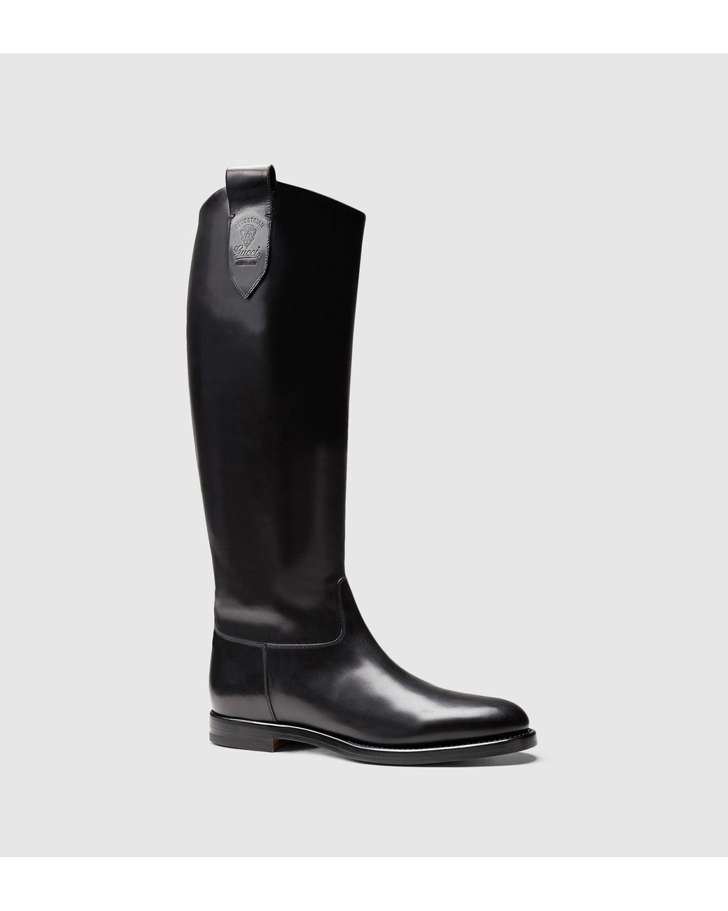 Gucci Men's Leather Riding Boot From Equestrian Collection in Black for Men  | Lyst
