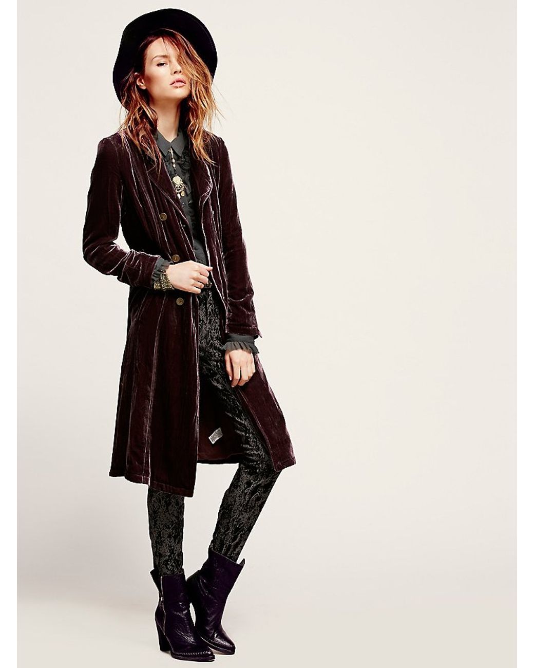 Crushed velvet duster coat clearance