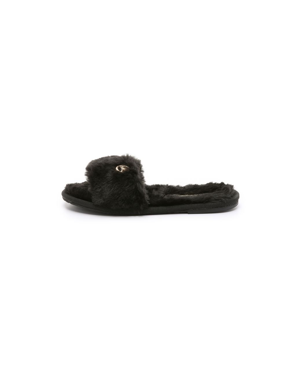 MICHAEL Michael Kors Jet Set Faux Fur Slide Slippers Black Lyst