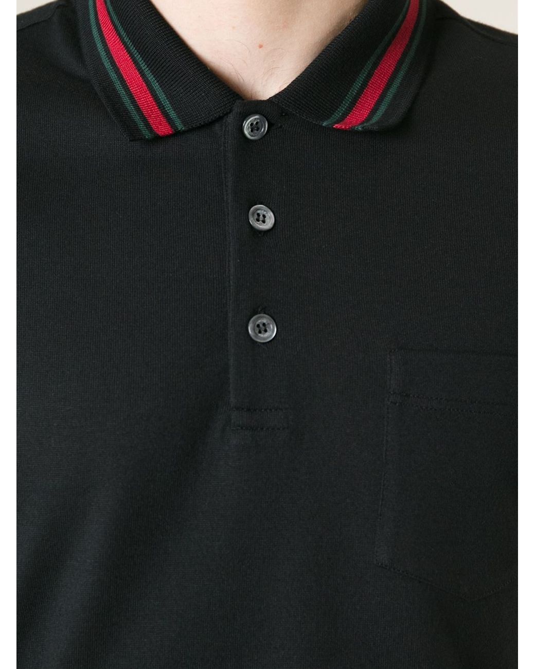Gucci Classic Polo Shirt in Black for Men | Lyst
