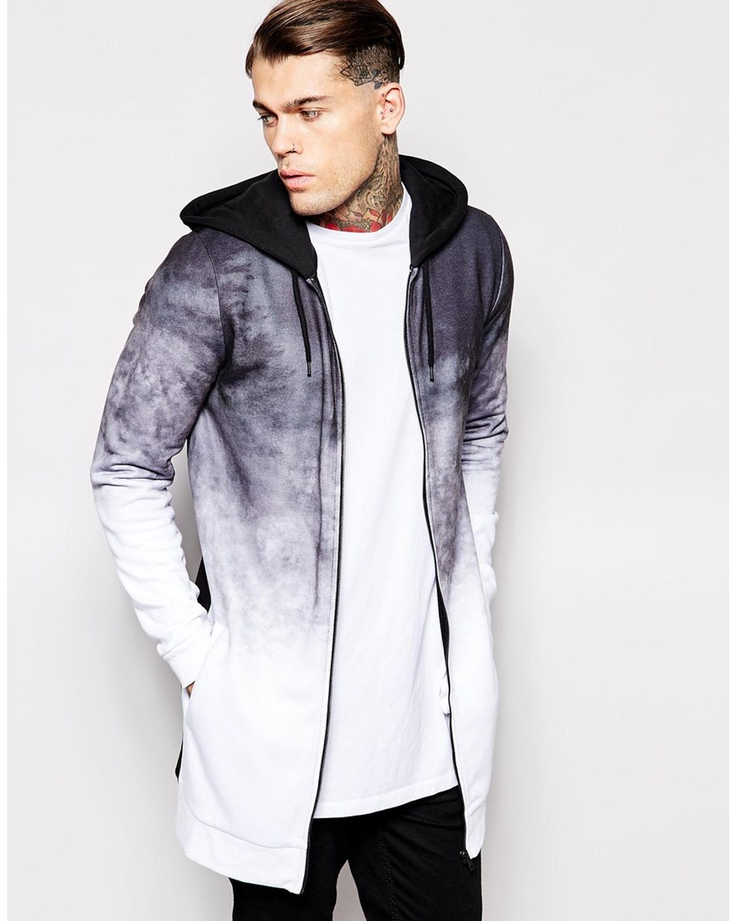 Men longline cheap hoodie