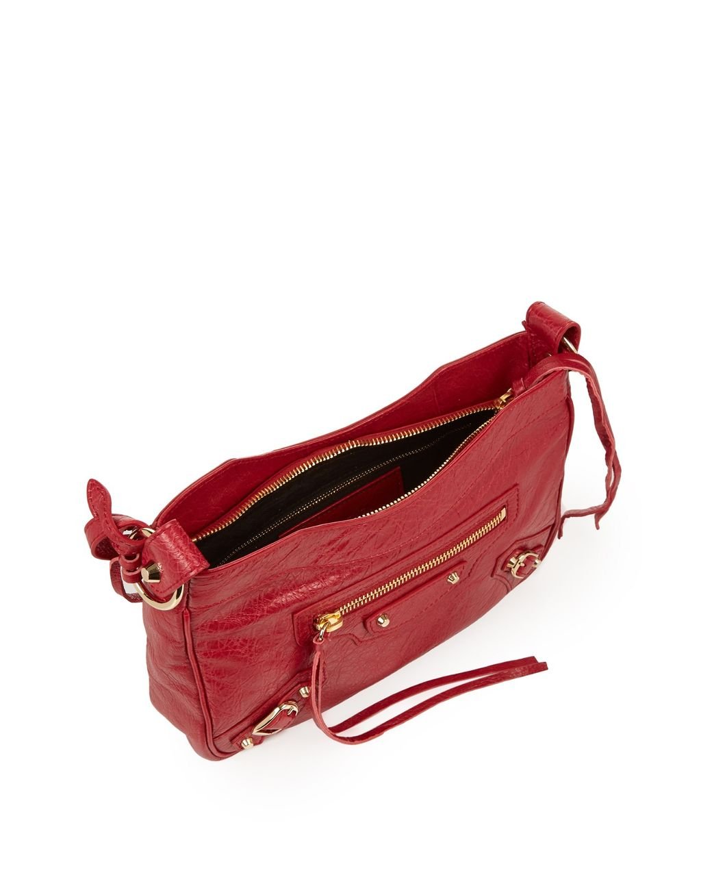 Balenciaga Classic Hip Metallic-edge Cross-body Bag in Red | Lyst