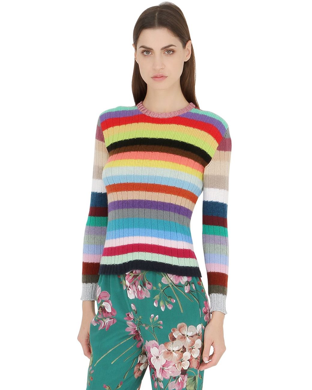 Gucci Rainbow stripes Cashmere And Wool blend Cardigan Lyst
