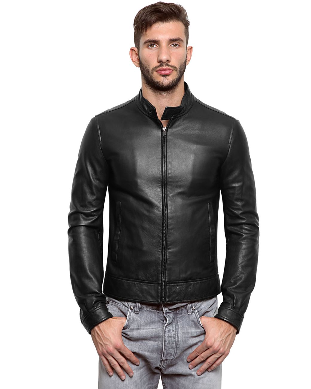 Dolce & Gabbana Nappa Leather Biker Jacket in Black for Men | Lyst
