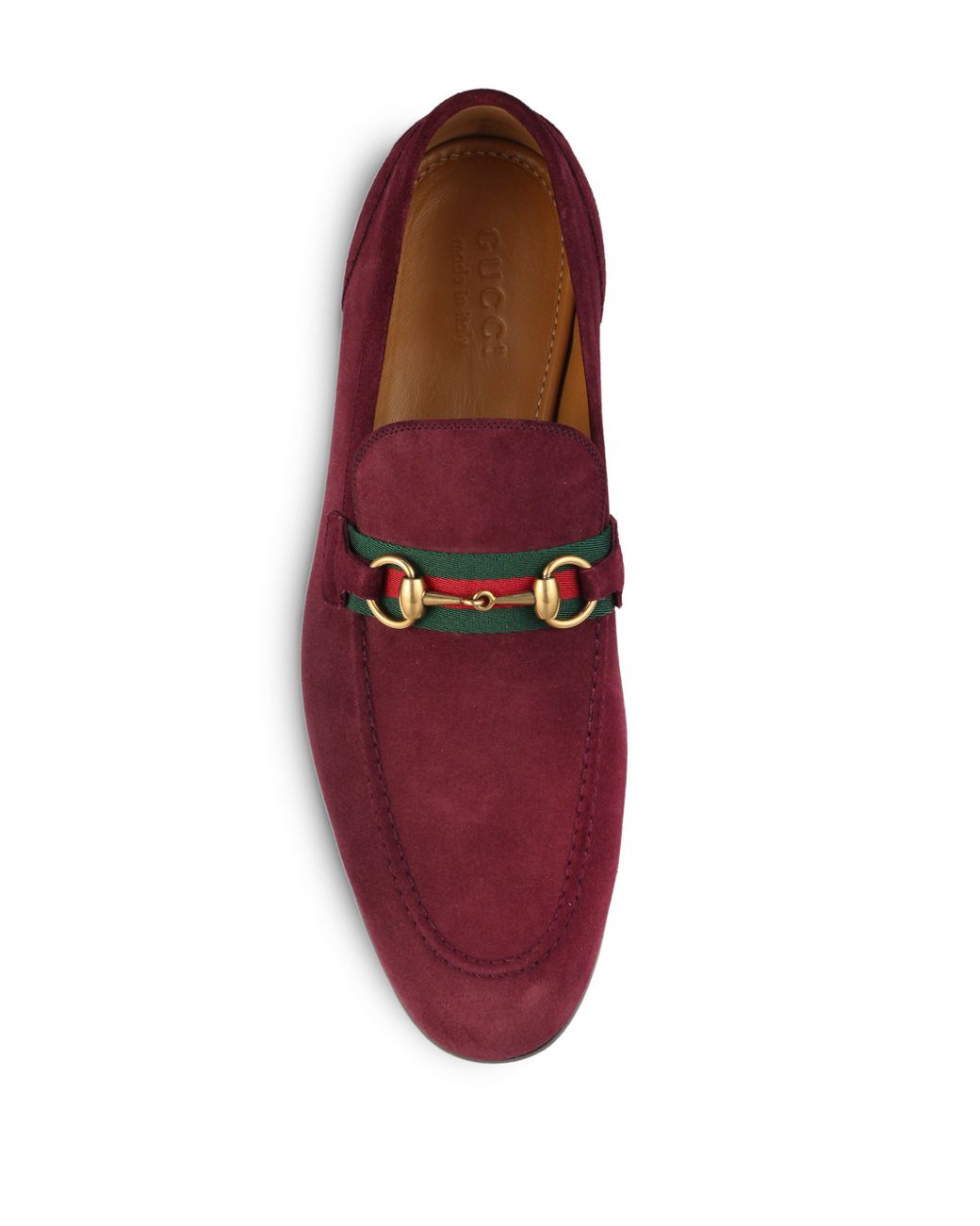 Gucci Suede Horsebit Loafers in Red for Men