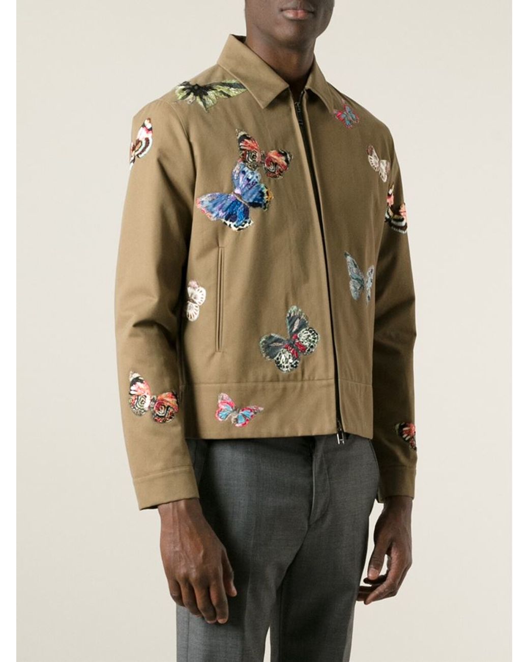 Valentino Stitched Jacket in Green for Men | Lyst