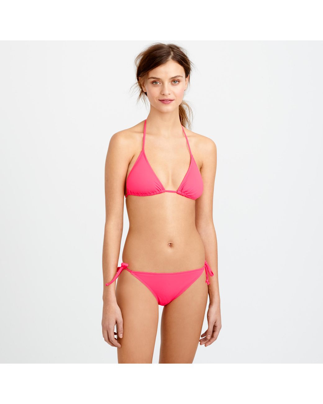 J.Crew Neon String Bikini Top in Pink | Lyst