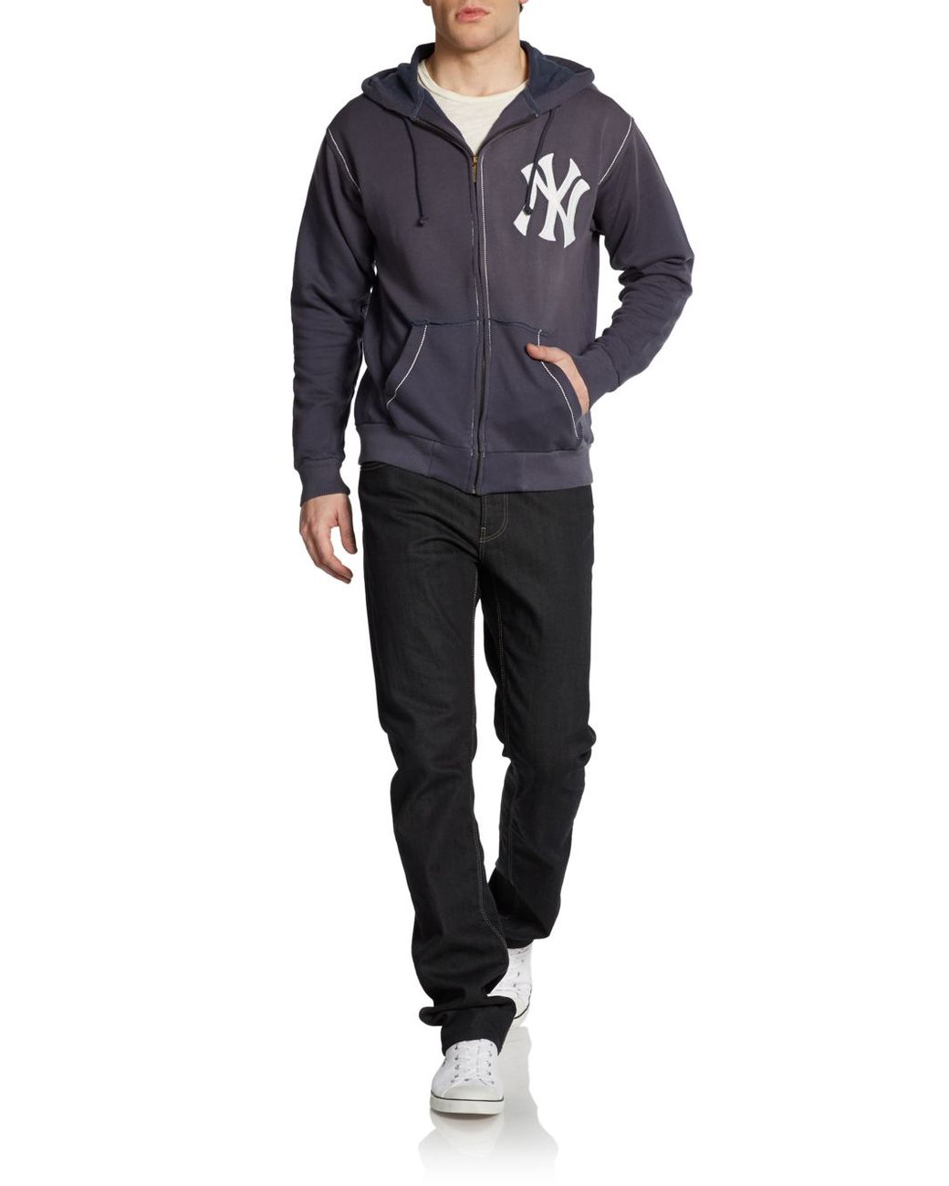 yankees zip up hoodie