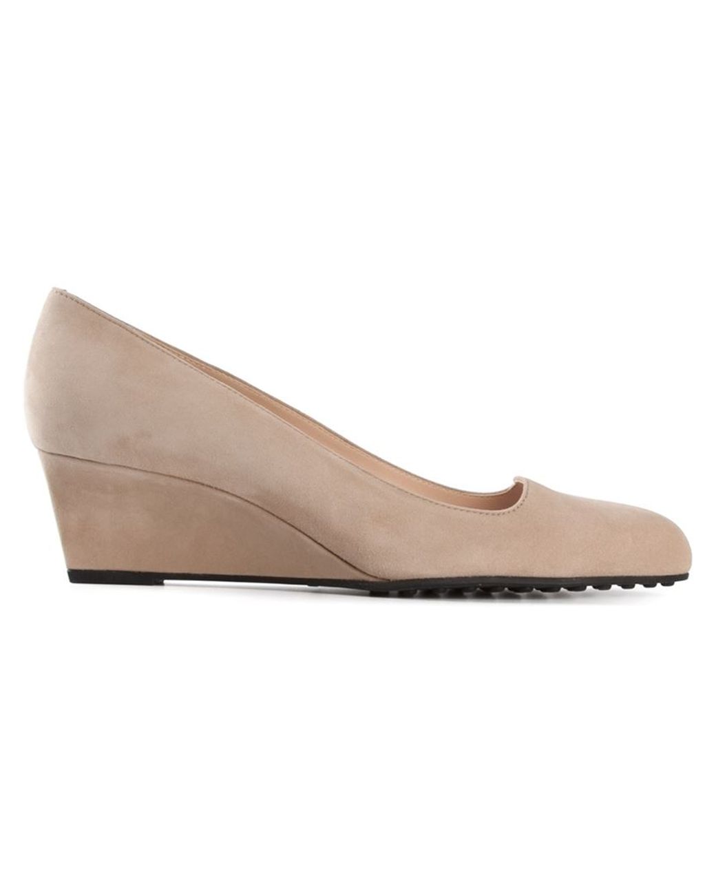 Tod s Low Wedge Pumps in Natural Lyst