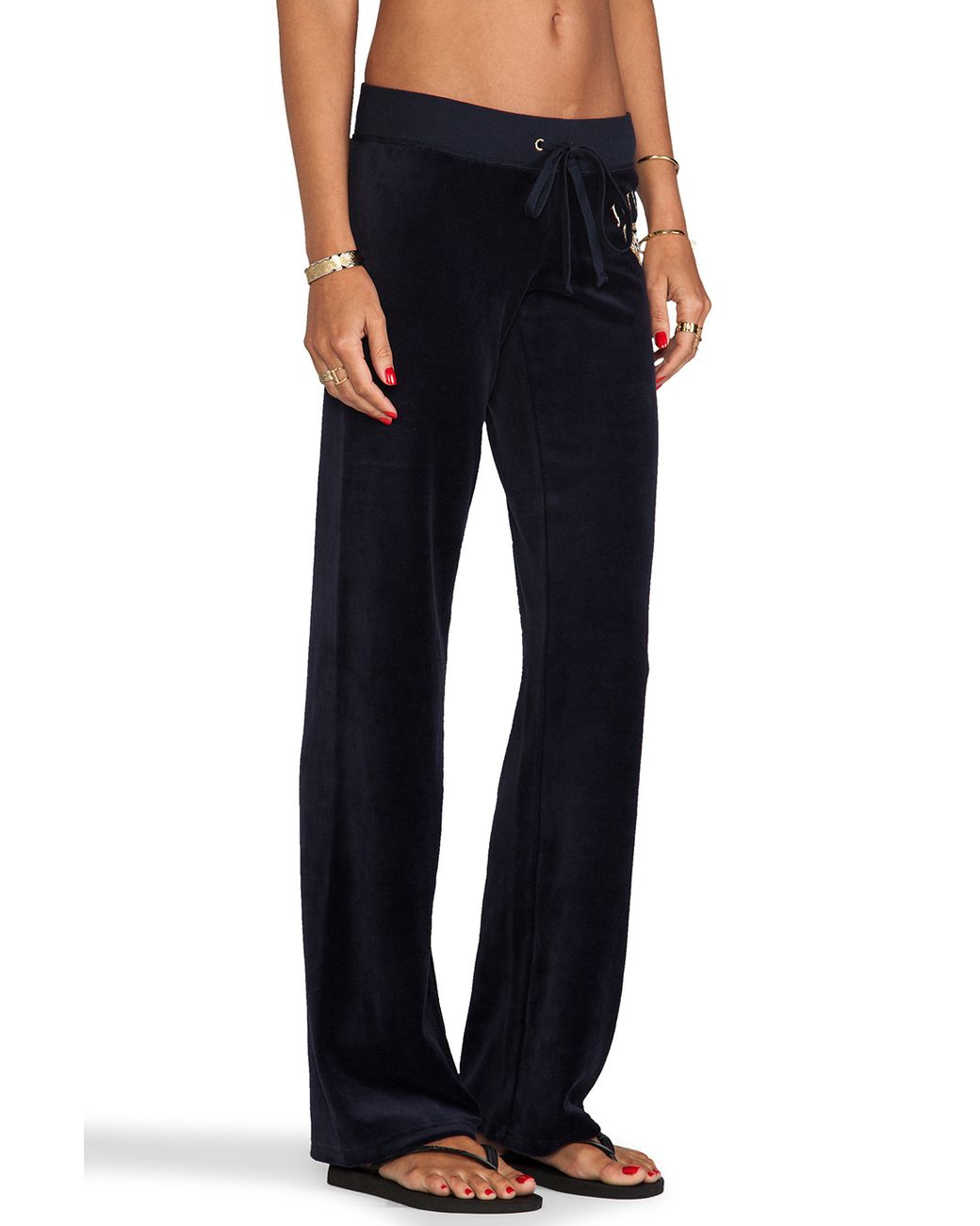 Juicy Couture Crown Velour Original Pant in Navy in Blue Lyst