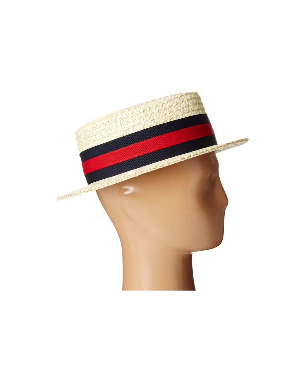 Scala Straw Boater With Two-tone Stripe 