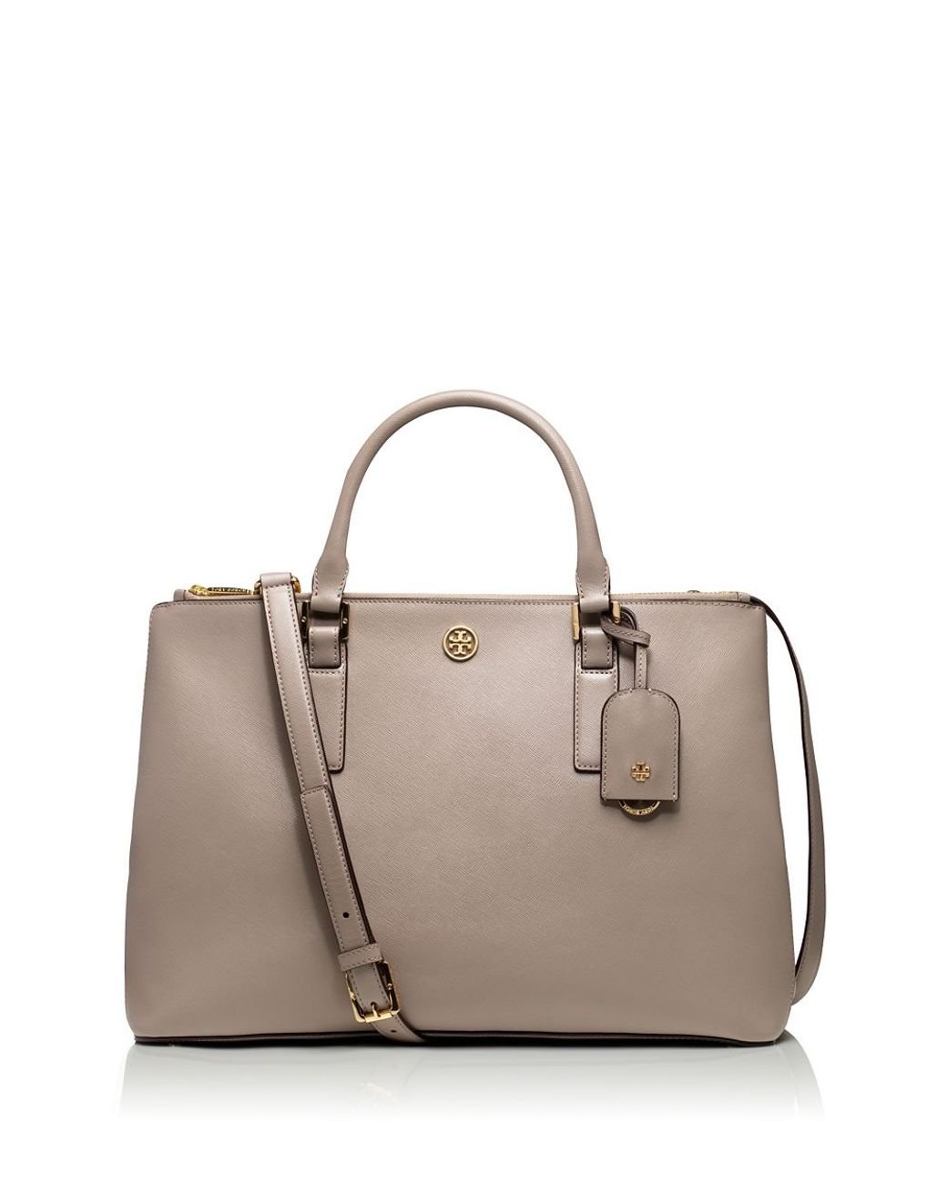 Tory Burch Robinson Double-Zip Tote in Gray | Lyst