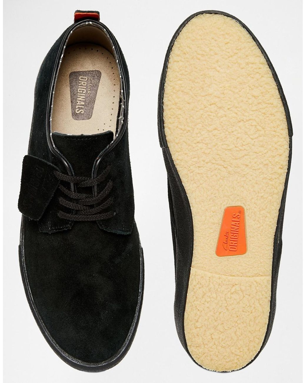 Clarks Suede Desert Vulc Shoes - Black for Men | Lyst UK