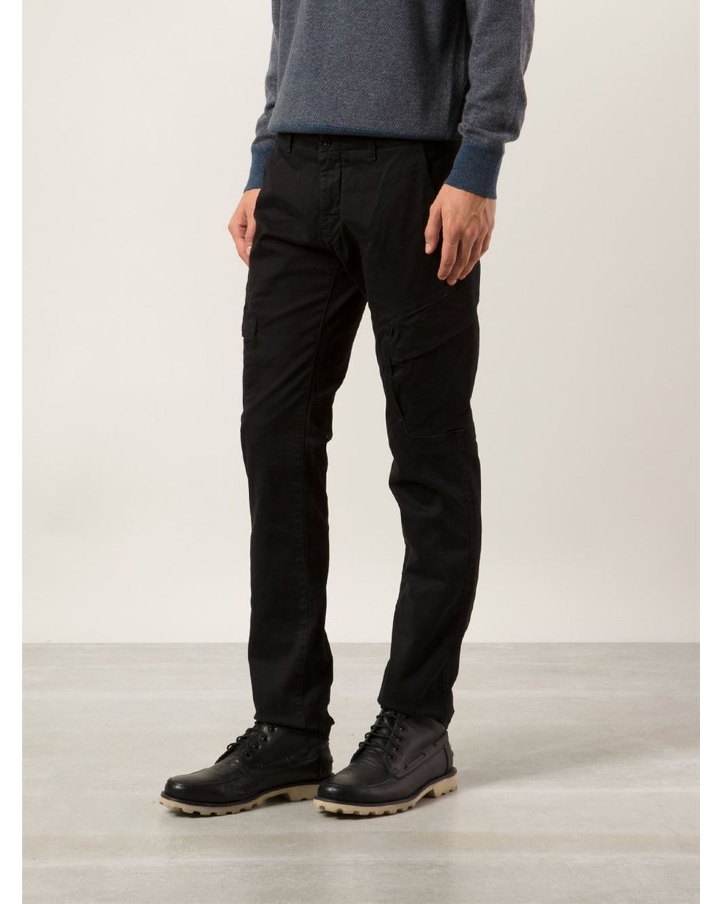 Stone Island Chino Trousers in Black 