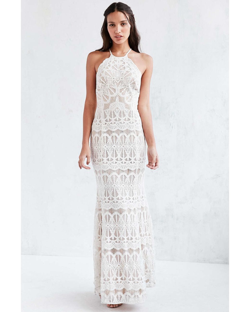Halter lace maxi dress 2025