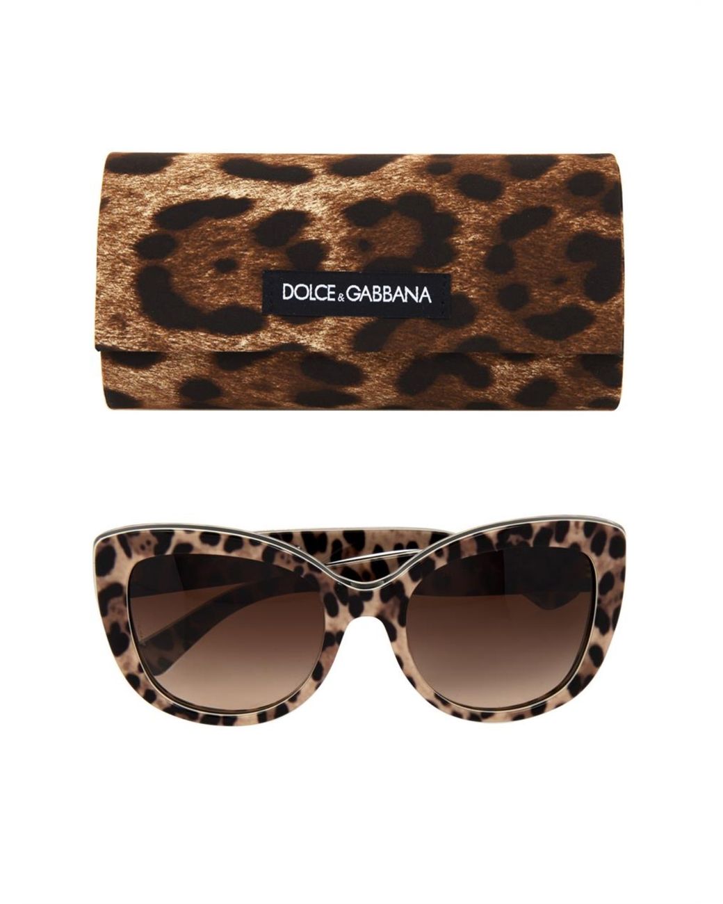 Dolce & Gabbana Leopard-Print Cat-Eye Sunglasses