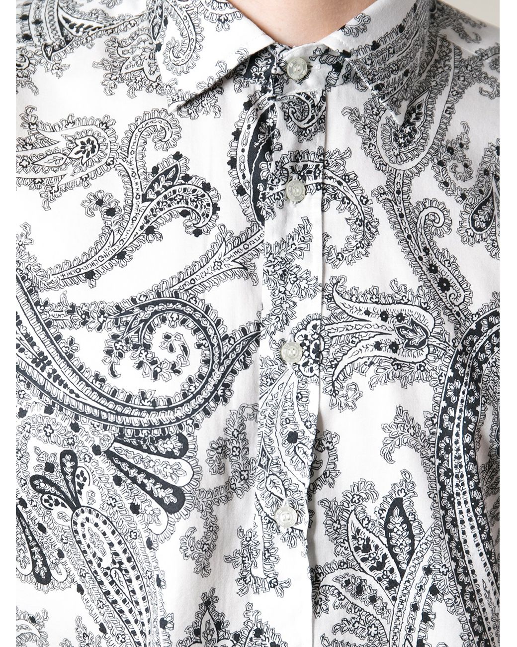ETRO paisley-print band cotton shirt - White
