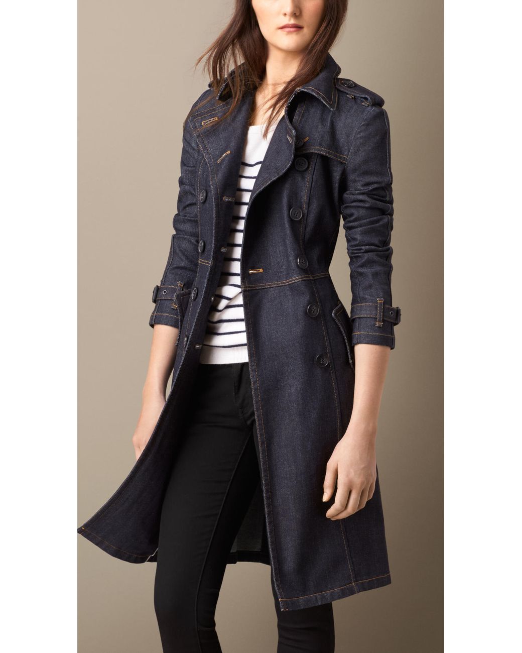 Burberry denim trench on sale