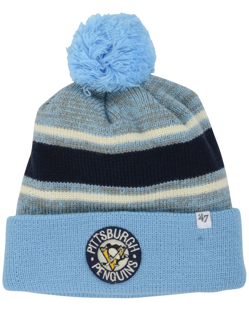47 Brand Pittsburgh Penguins Fairfax Pom Knit Hat in Blue for Men | Lyst