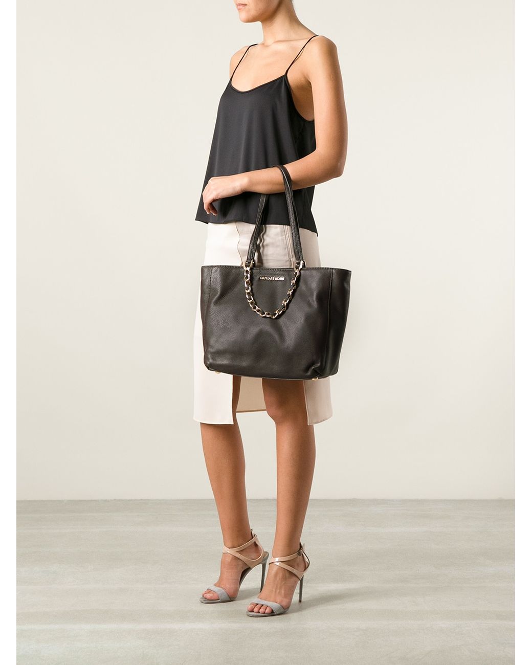 MICHAEL Michael Kors Chain Strap Tote in Brown | Lyst