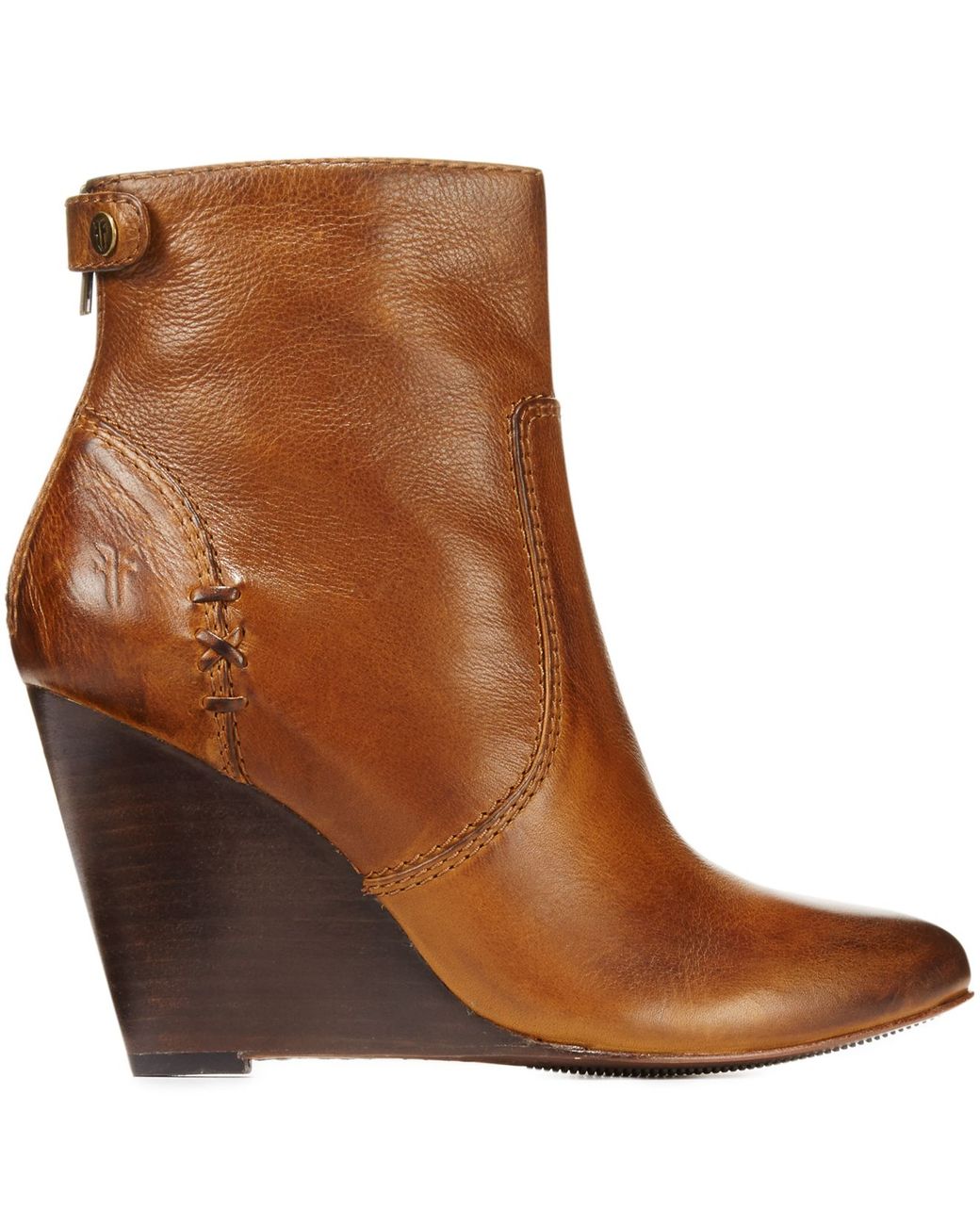 Back Zipper Wedge Boots 