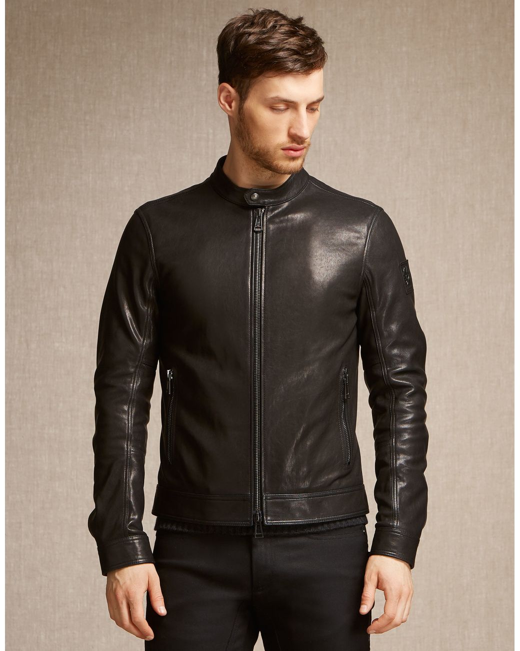 Belstaff Gransden Jacket In Black Polished Lambskin Leather for Men | Lyst  Canada