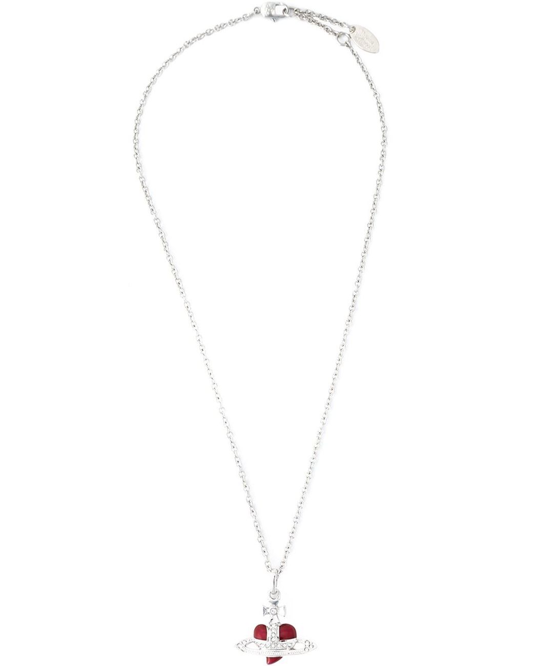 Vivienne Westwood 'diamante Heart' Pendant Necklace in Metallic | Lyst