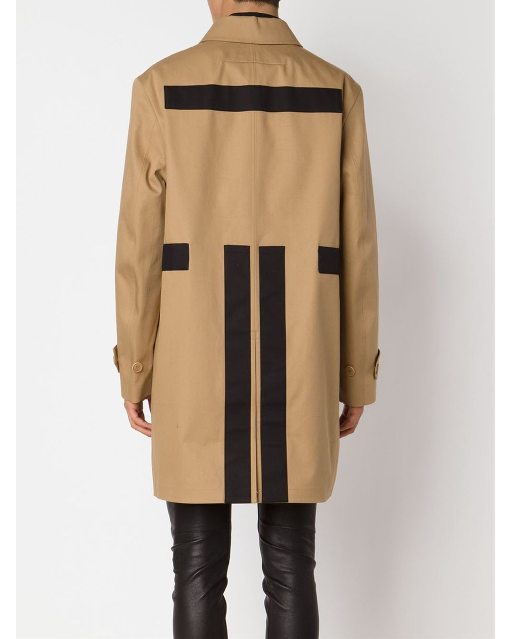 Givenchy Striped Applique Trench Coat in Brown for Men Lyst