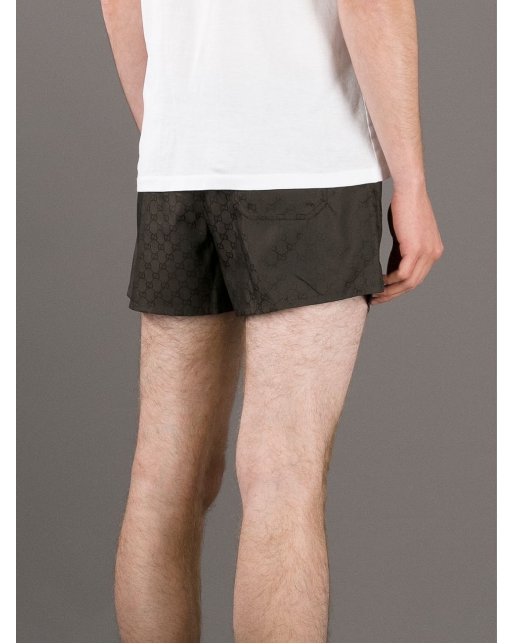 Gucci Monogram Swim Shorts in Black for Men Lyst