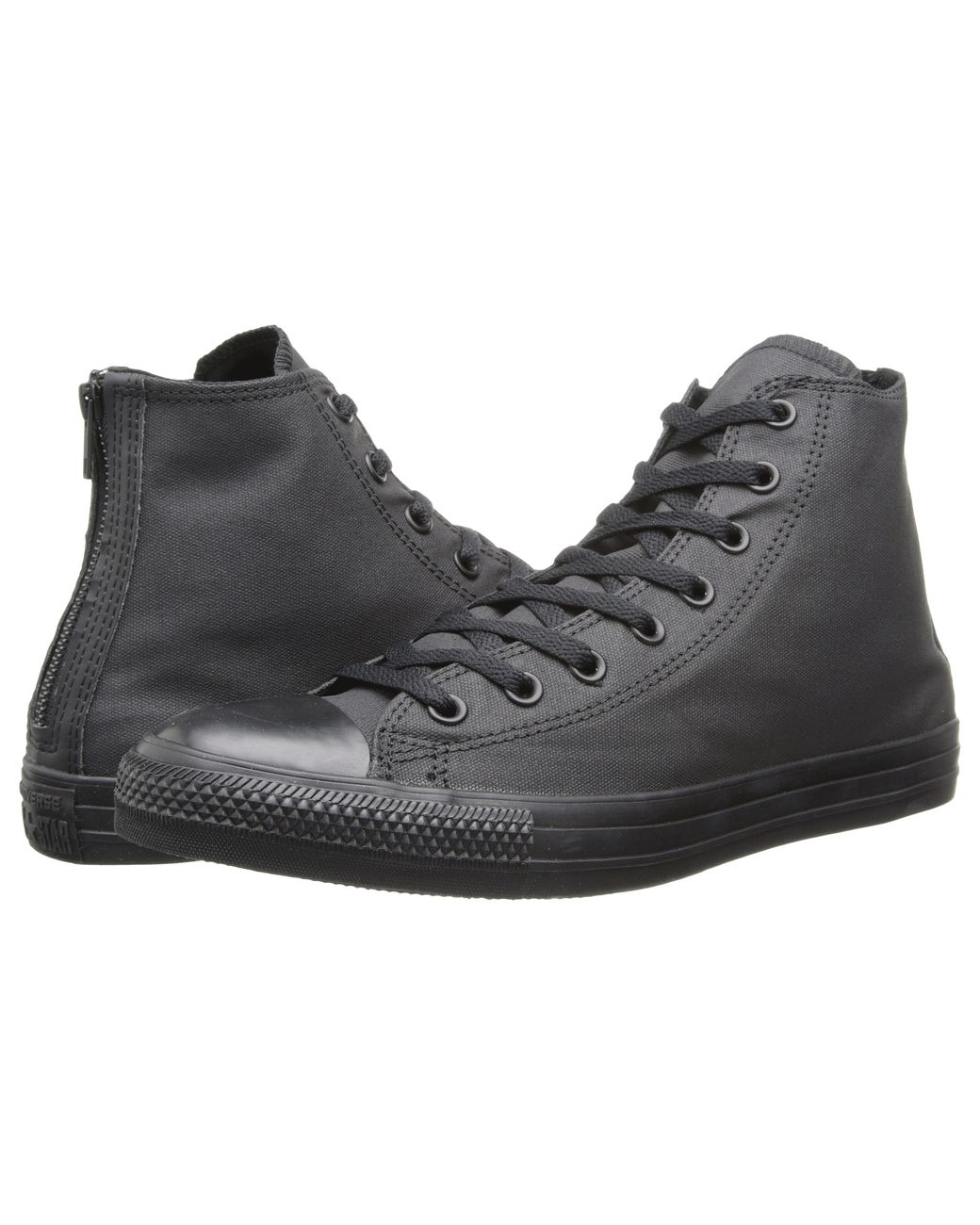 Converse Chuck Taylor All Star Matte Back Zip Hi in Black Lyst
