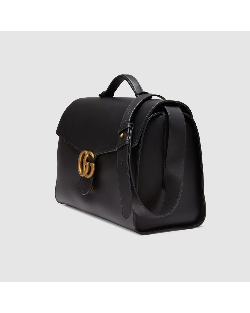 Gucci GG Marmont Leather Briefcase in Black for Men | Lyst