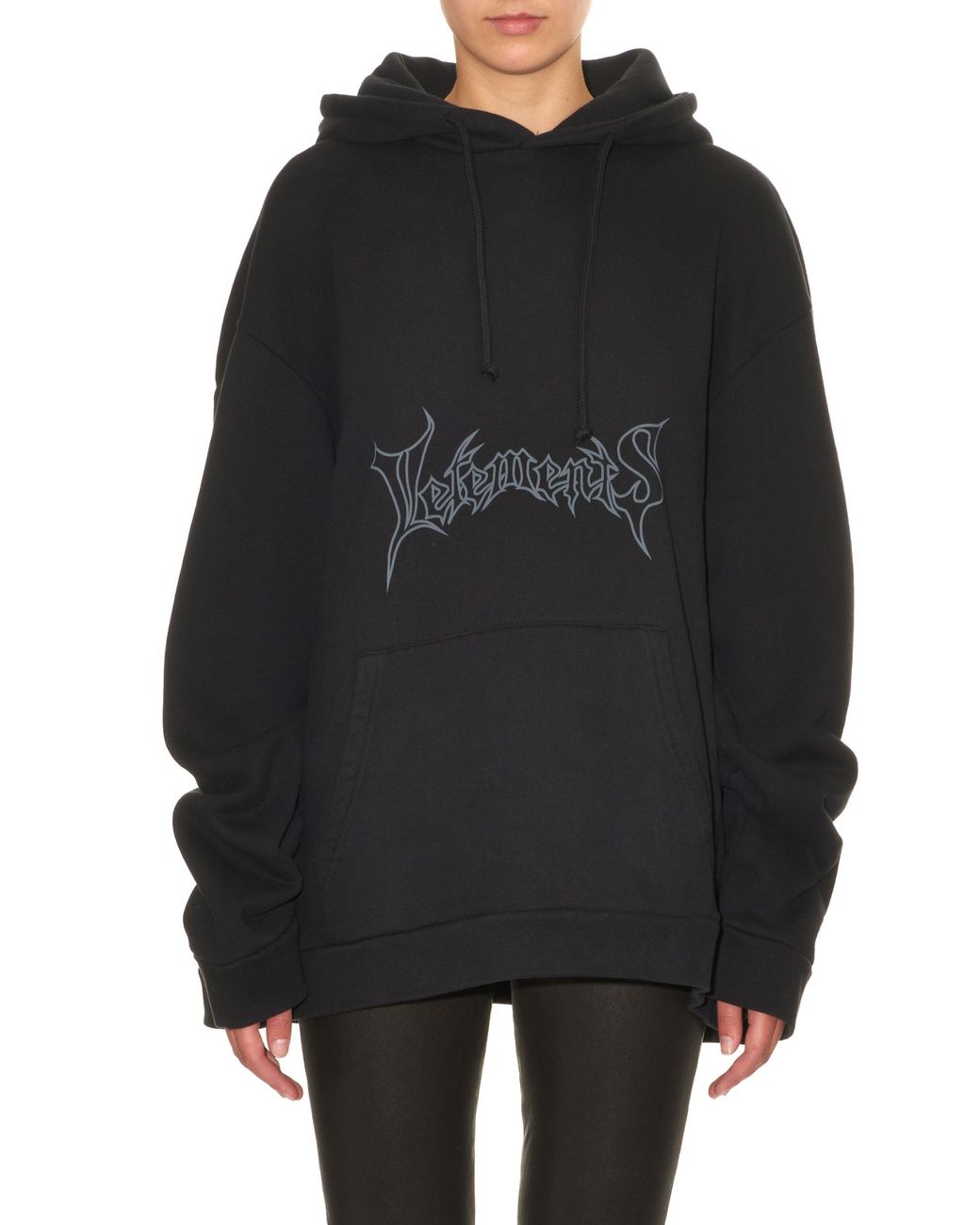 Vetements Logo Print Hooded Sweatshirt in Black Lyst UK