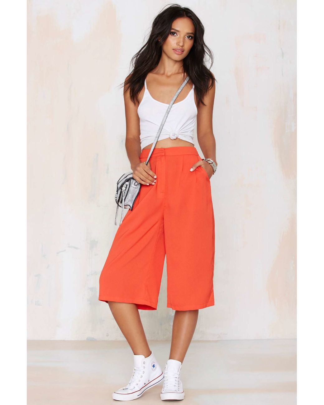 Nasty Gal Cool Lots Culottes - Red in Orange | Lyst