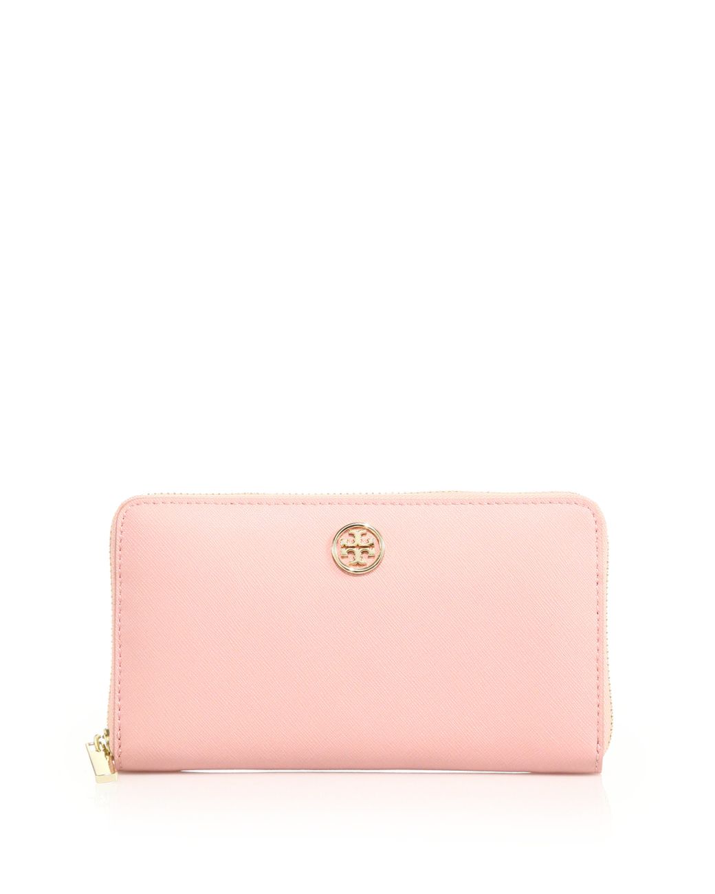 Tory Burch Robinson Saffiano Leather Zip Continental Wallet in Rose ...