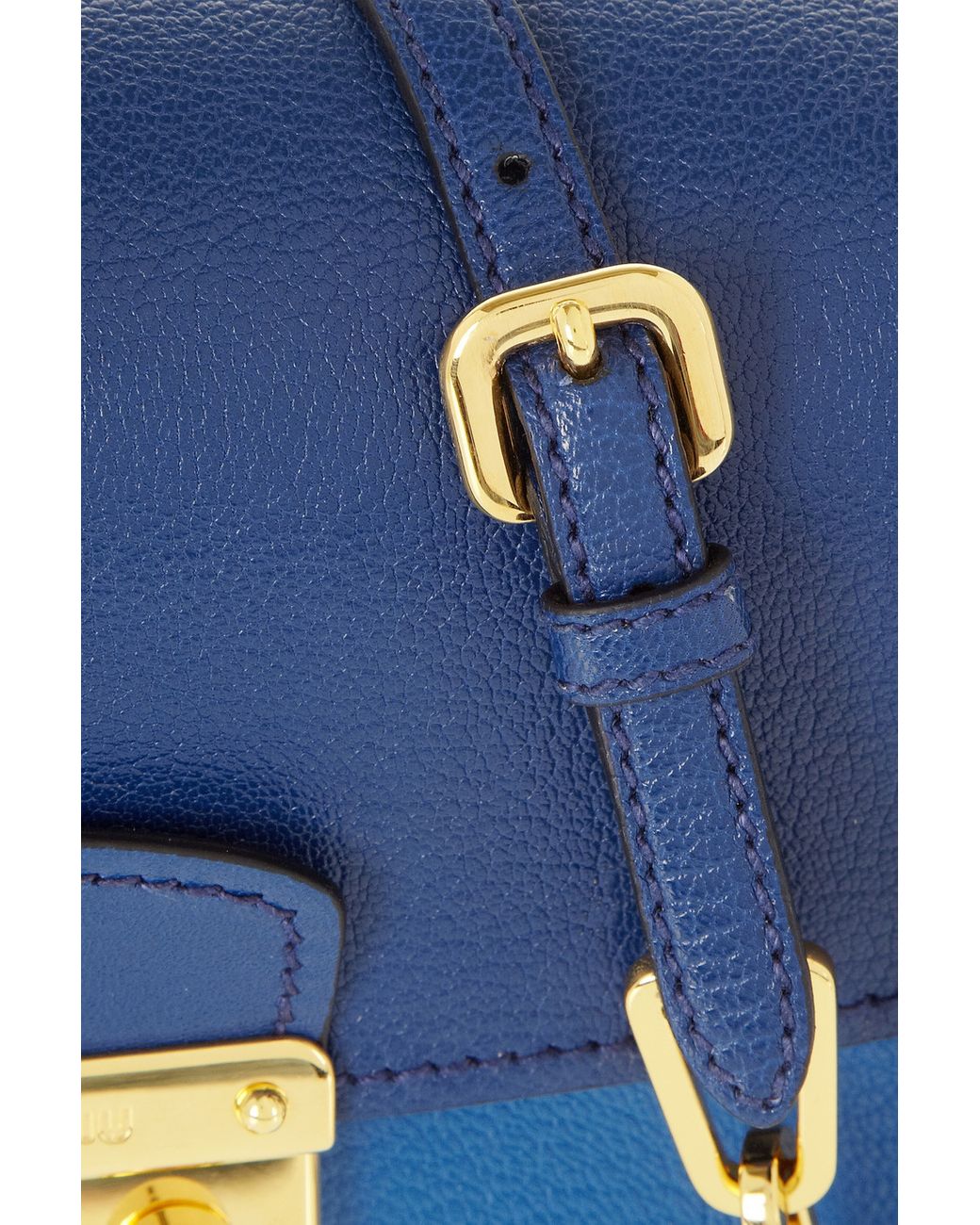 NET-A-PORTER.COM - Miu Miu Madras Small Textured-Leather Shoulder Bag