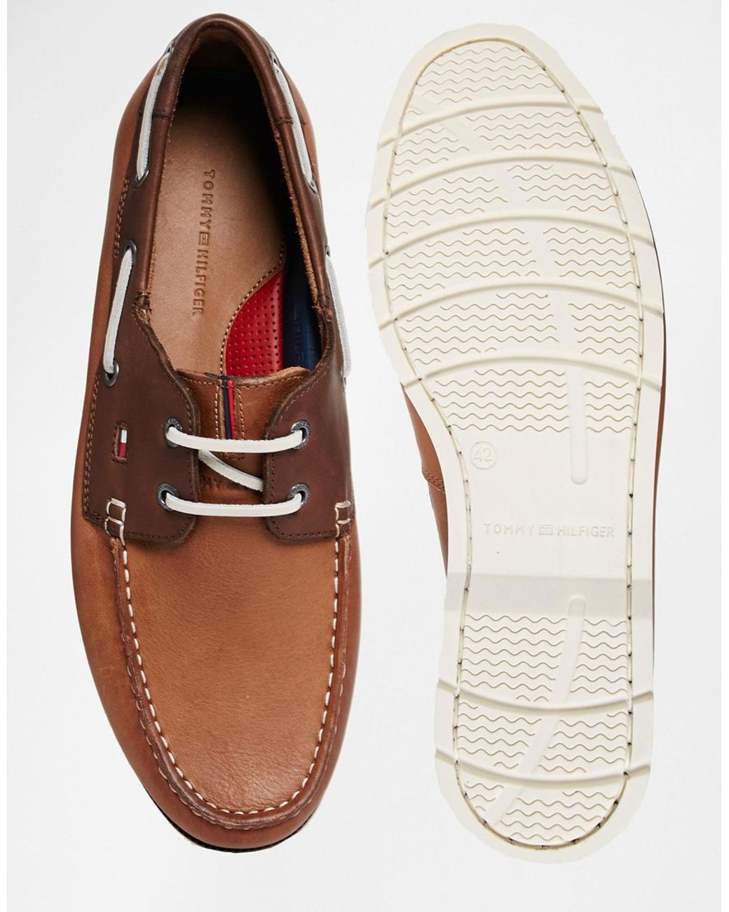Tommy Hilfiger Nubuck Leather Shoes in Brown for Men | Lyst