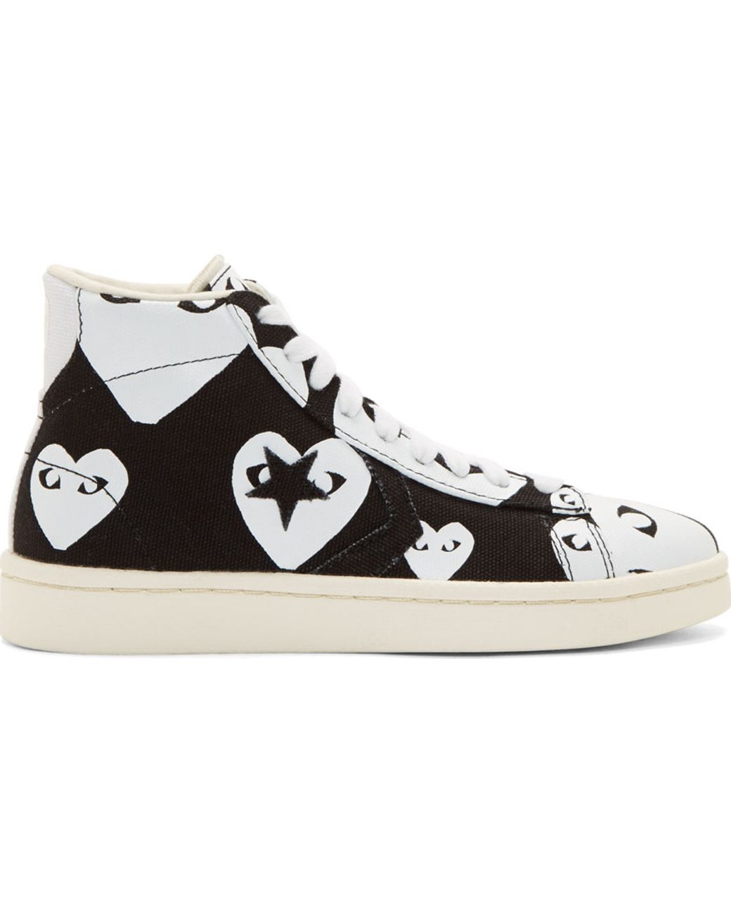 Play Comme des Gar ons Black White Heart Print Converse Edition