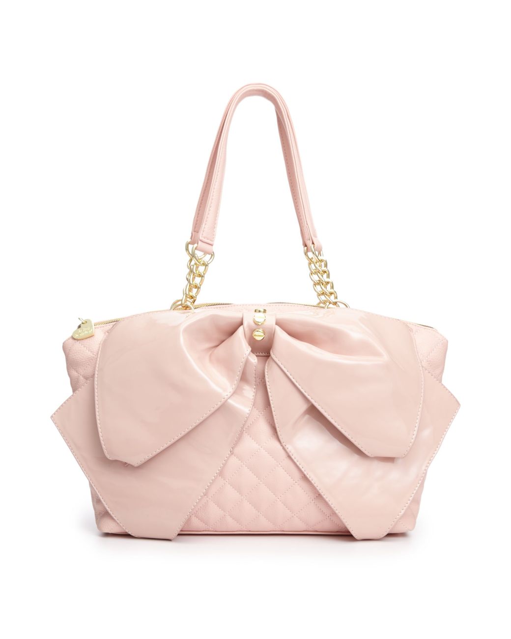 Betsey Johnson Bow Satchel in Pink | Lyst