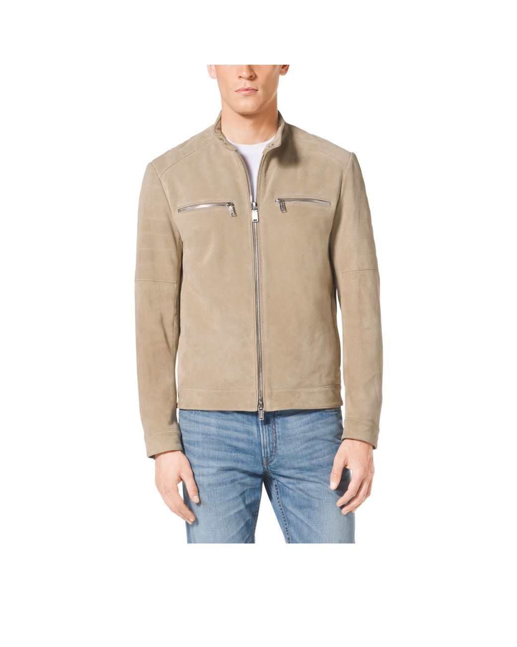 Michael Kors Suede Racer Jacket in 