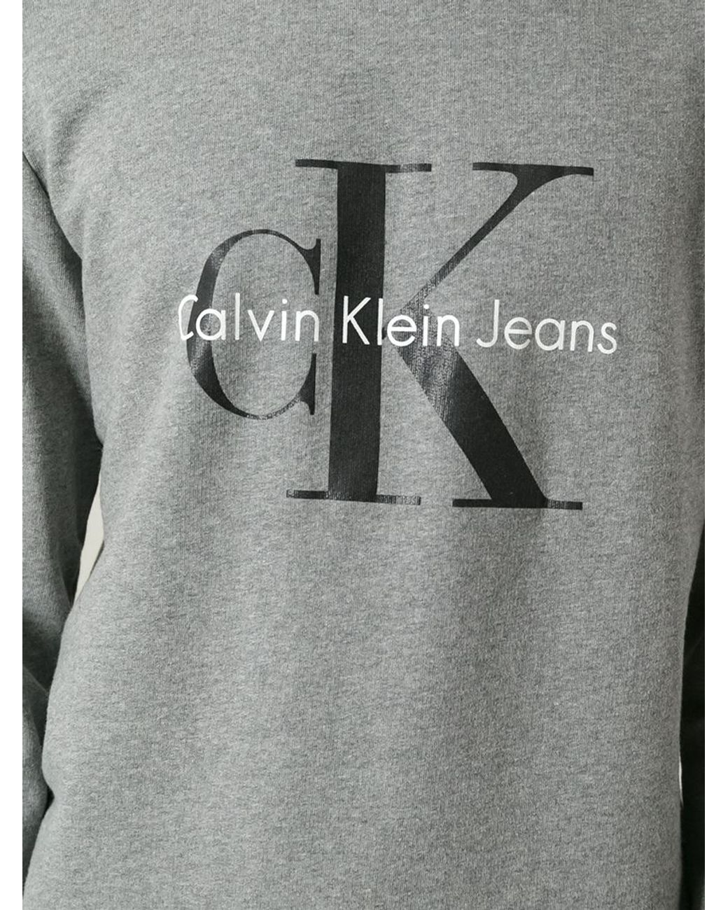Calvin Klein Crew Neck Sweatshirt in Grey (Gray) for Men | Lyst