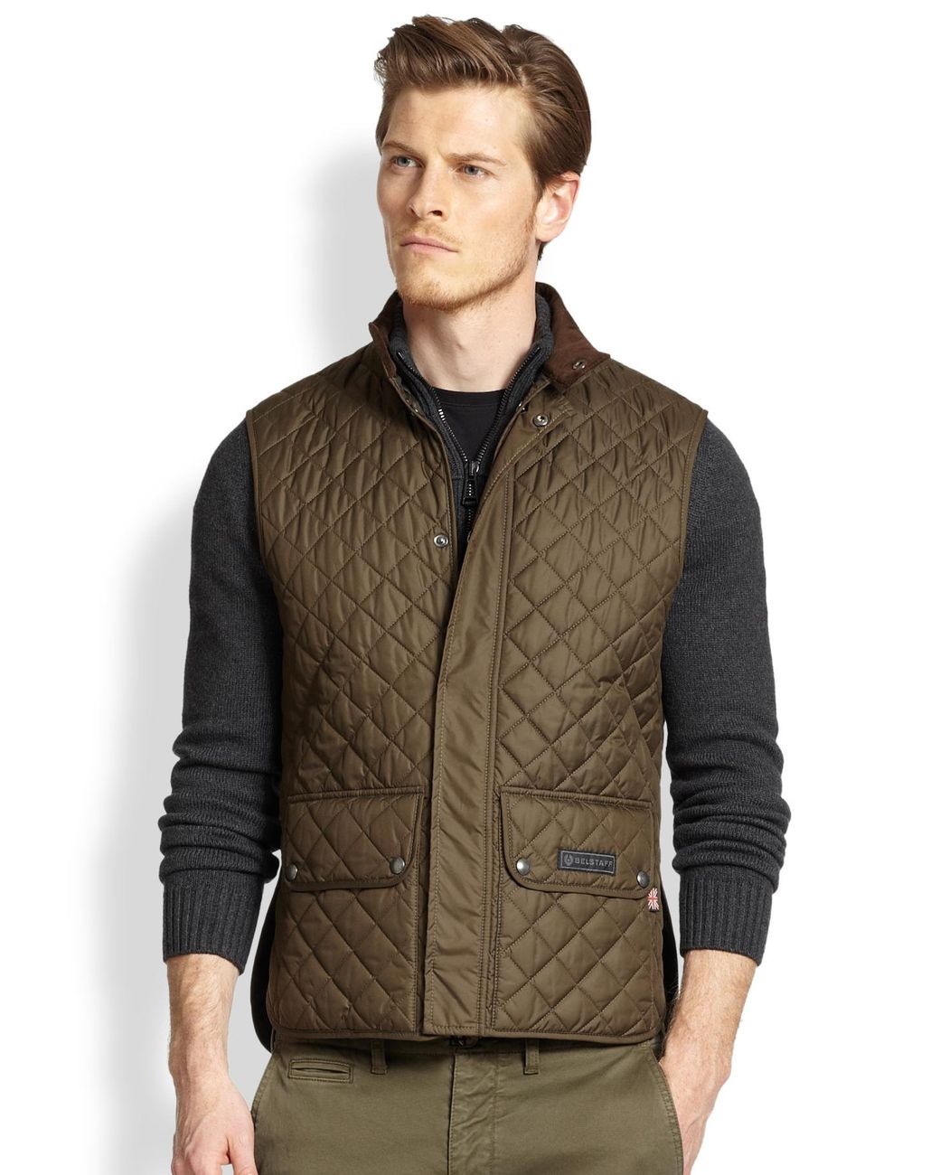 Belstaff Synthetic Lightweight Technical Quilted Vest in Faded-Green  (Green) for Men | Lyst