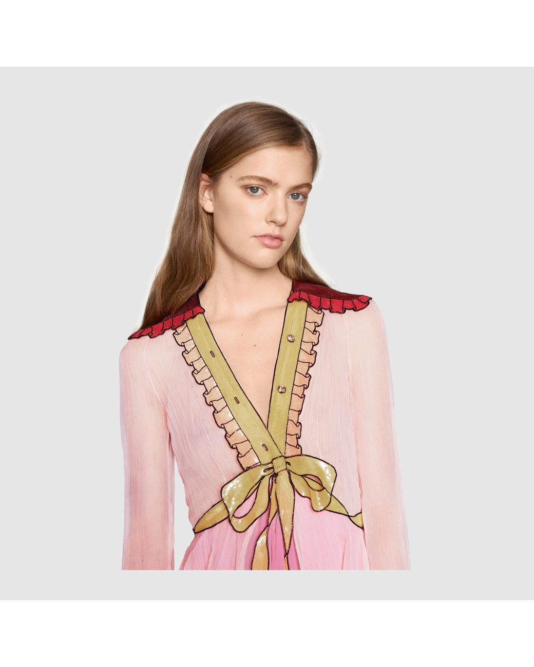 gucci embroidered dress Gucci Crystal Embroidered Sequin Tulle Dress main image 1