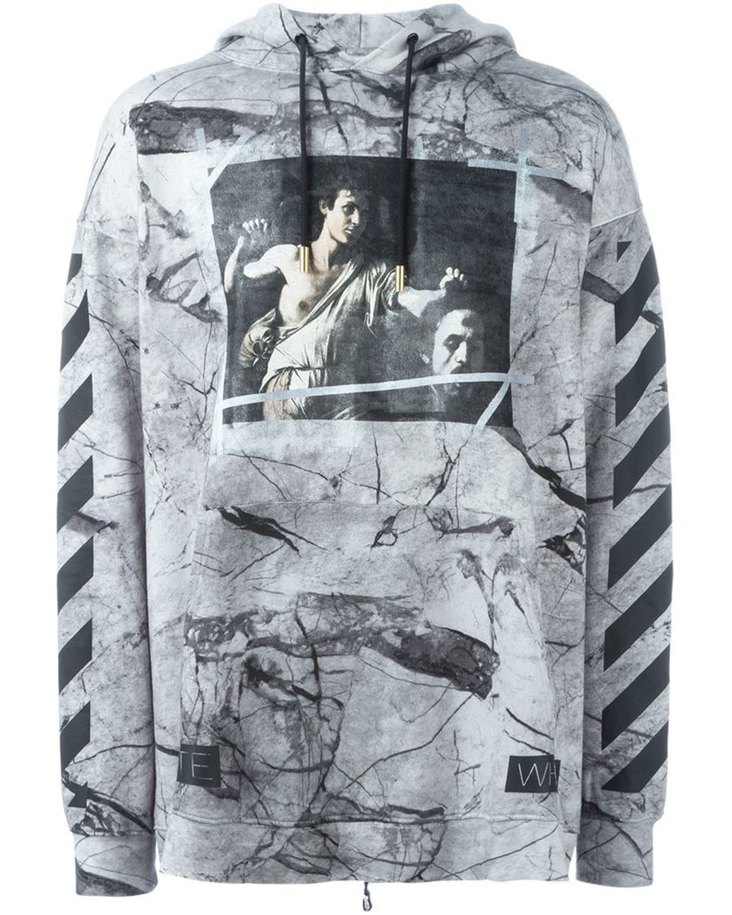 Off-White c/o Virgil Abloh Marble Print Hoodie in Gray for Men | Lyst