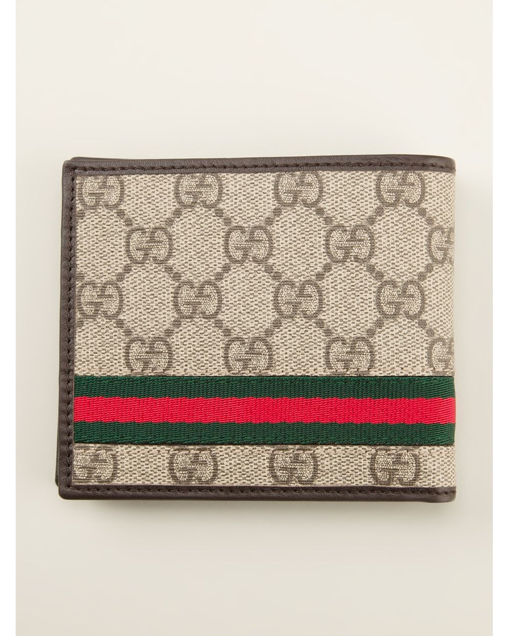 Gucci Mens Bifold Wallet Monogram GG Brown/Beige - US