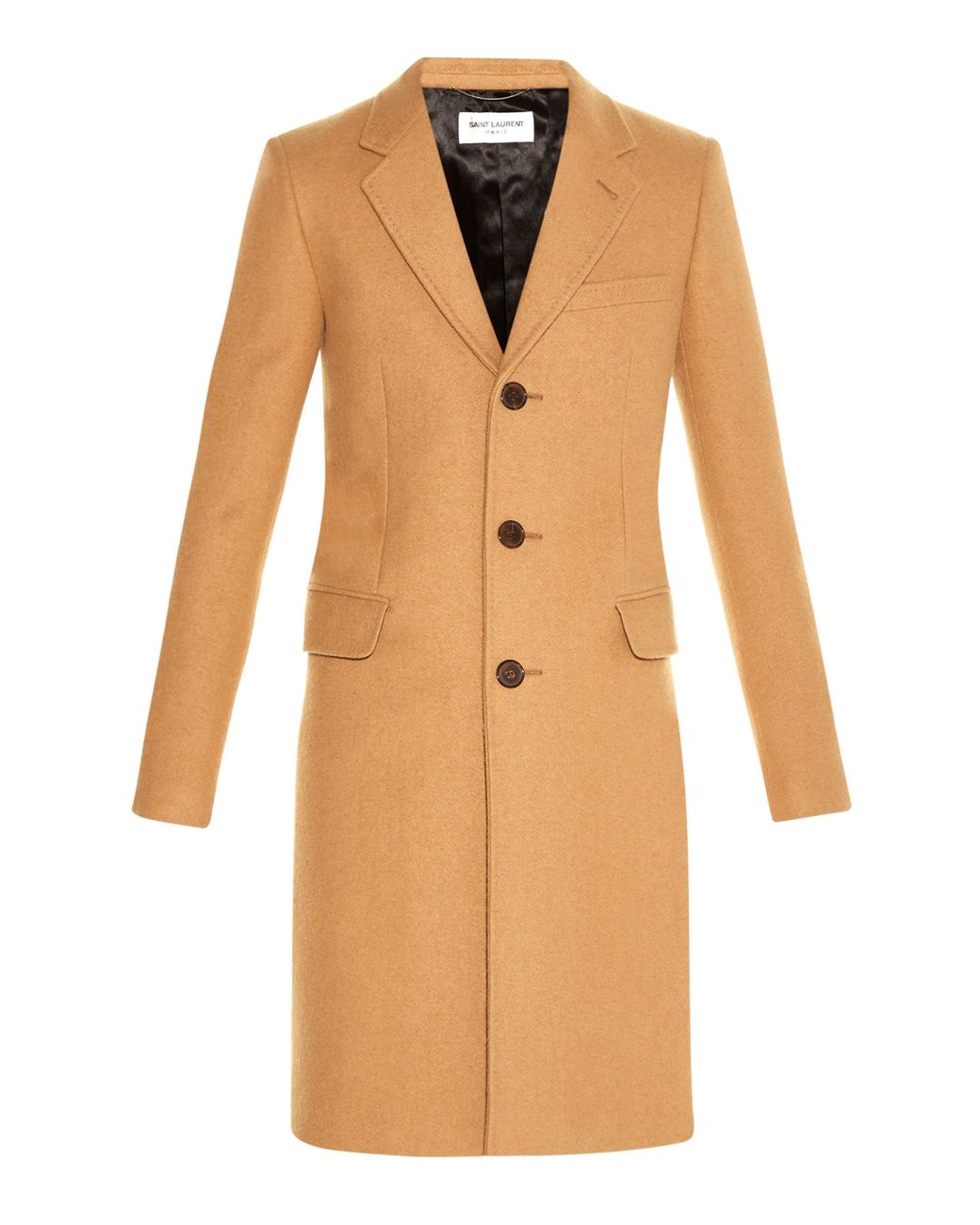 Saint Laurent Chesterfield Camel-hair Overcoat in Natural for Men ...