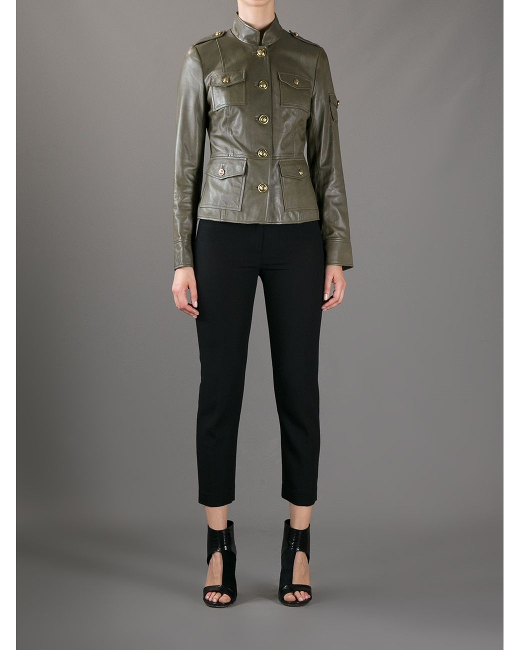 Tory Burch Sergeant Pepper Leather Jacket in Black | Lyst