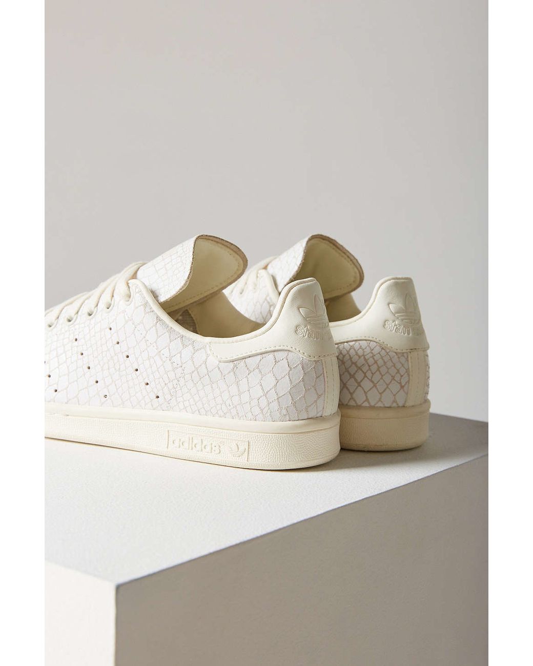 adidas Originals Stan Smith Croc-Embossed Leather Low-Top Sneakers White | Lyst